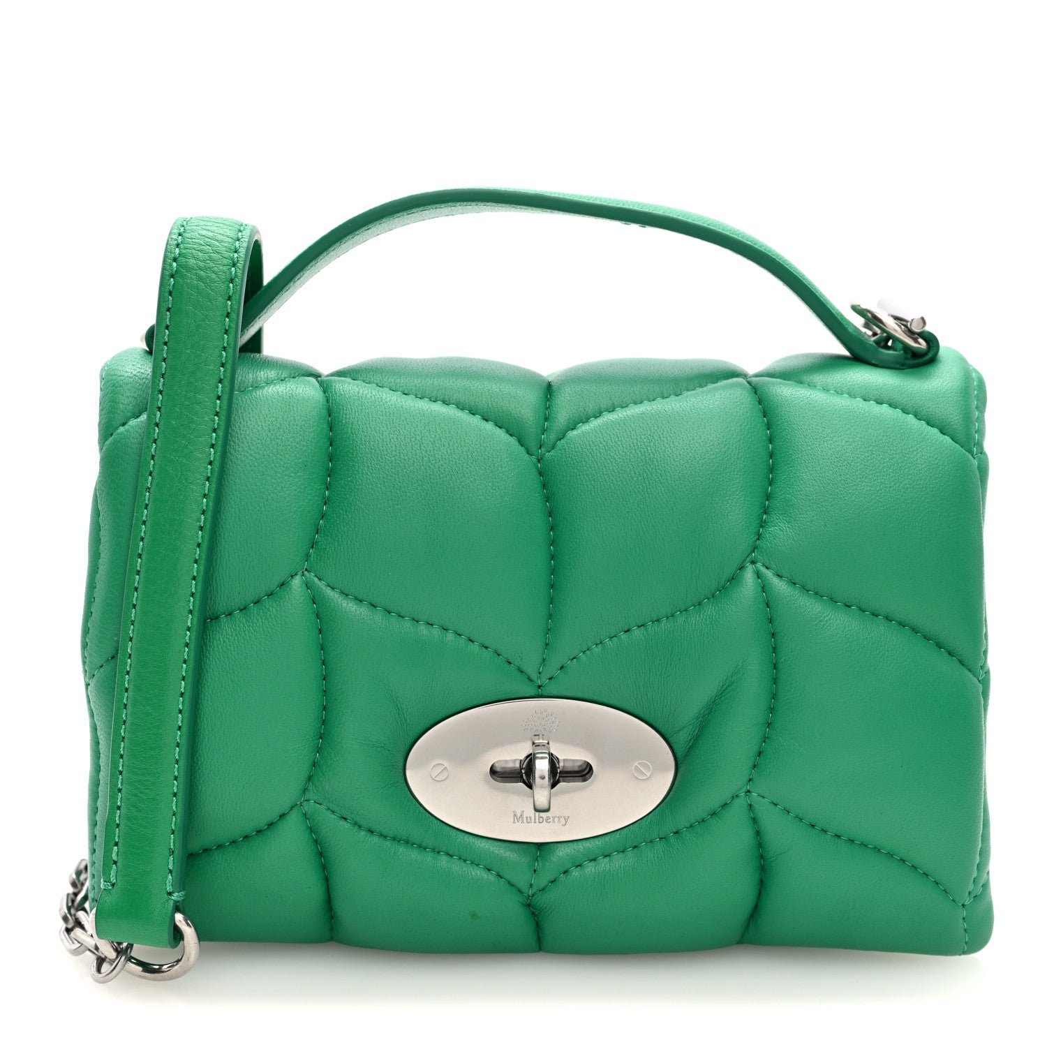 Mulberry Nappa Pillow Quilted Tiny Softie Bag Lawn Green