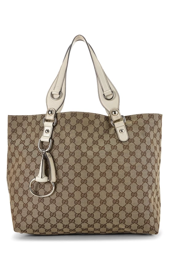 White Original GG Canvas Icon Bit Tote