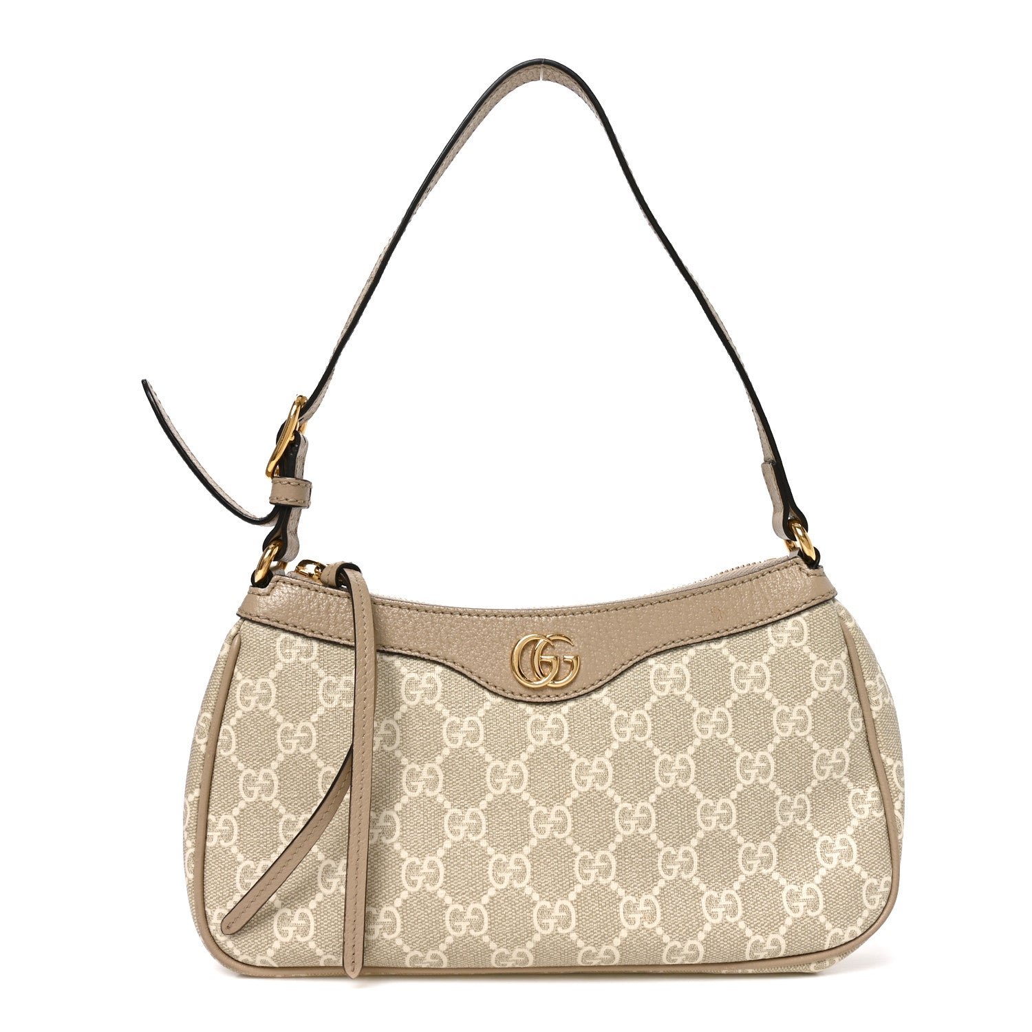 Gucci GG Supreme Monogram Textured Dollar Calfskin Small Ophidia Hobo Beige Mystic White Oatmeal