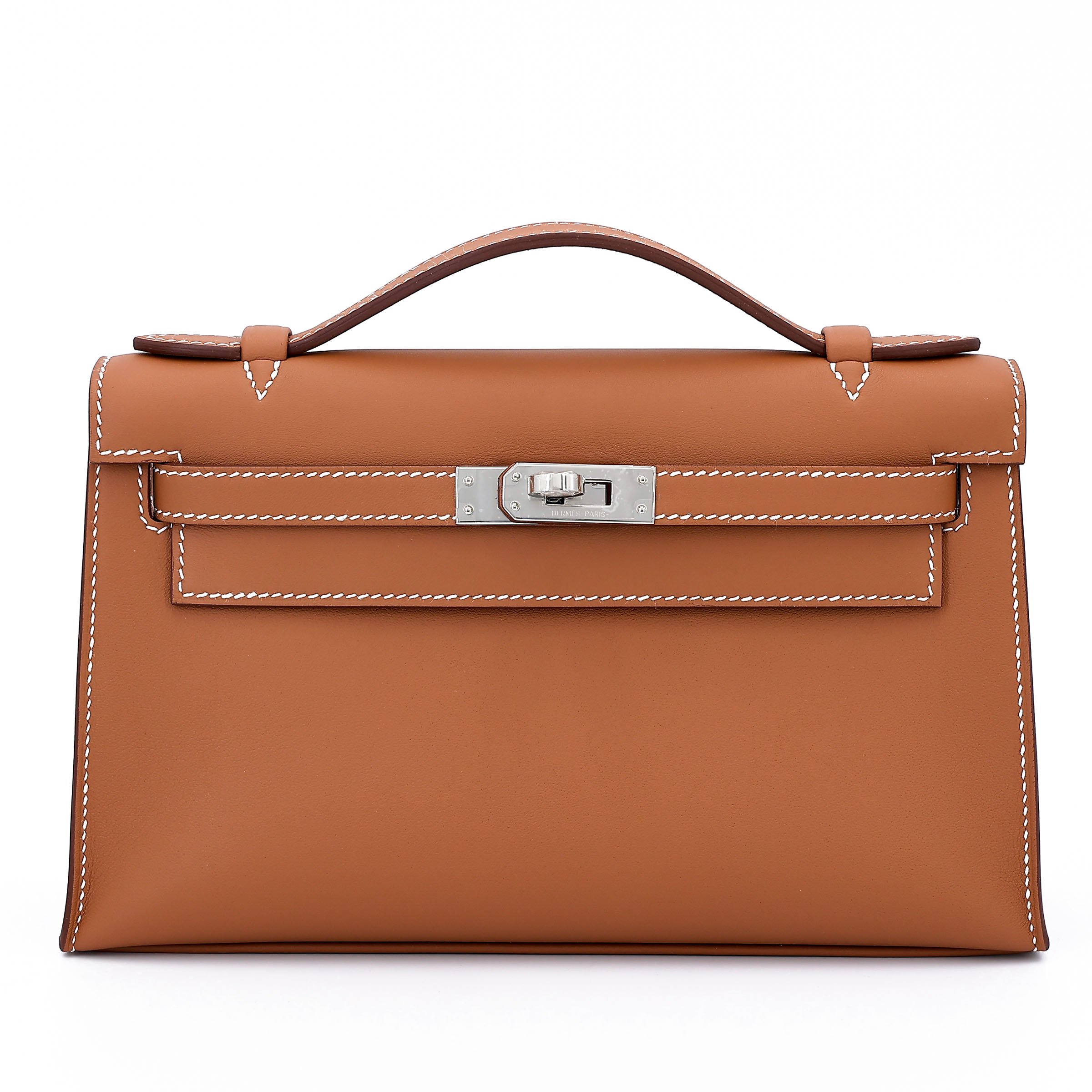 Hermes Brand New ( Rank N ) HERMÈS Kelly Pochette Gold (37) Swift Palladium hardware K (2025)