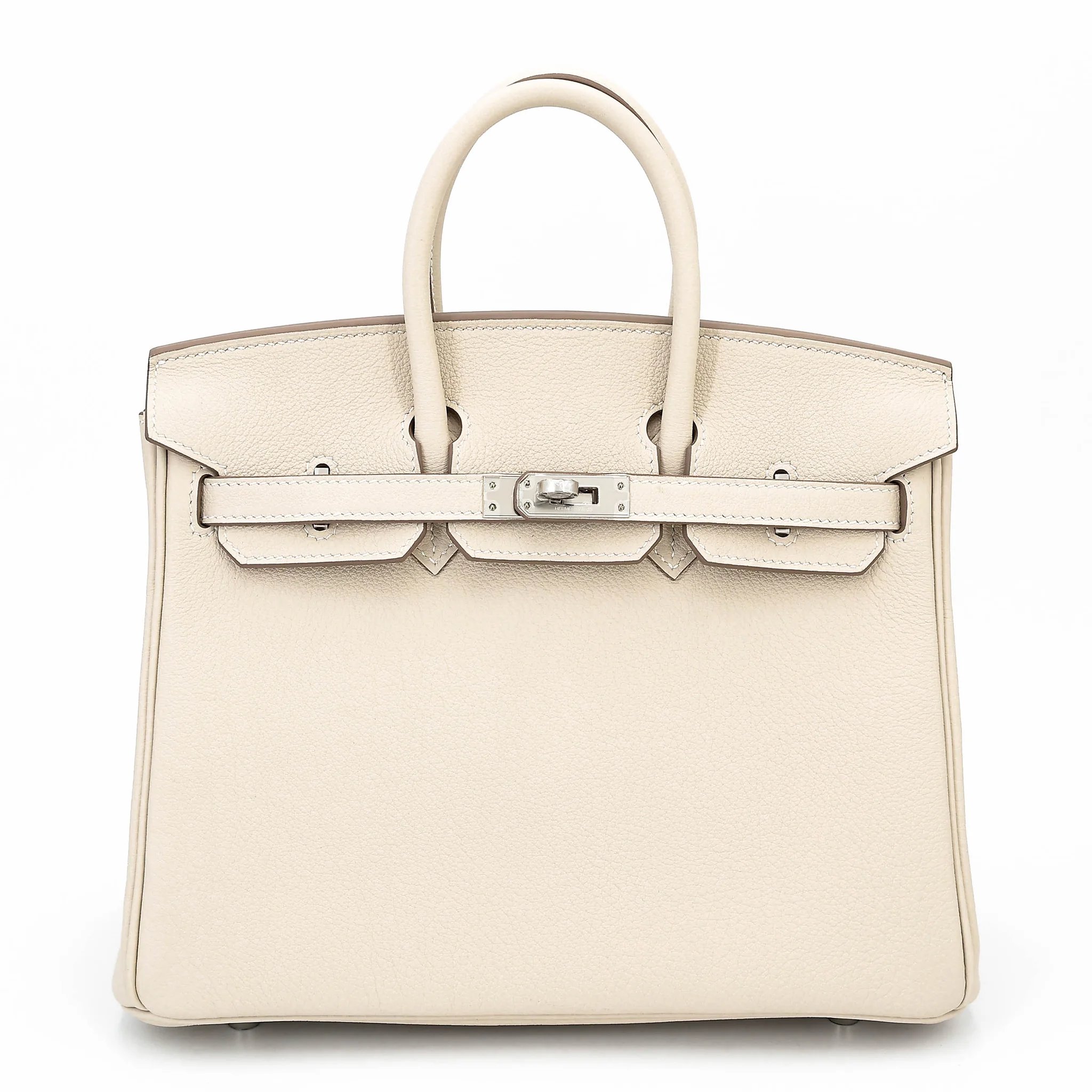 Brand New ( Rank N ) HERMÈS Birkin 25 Craie (10) Togo Palladium hardware G (2026)