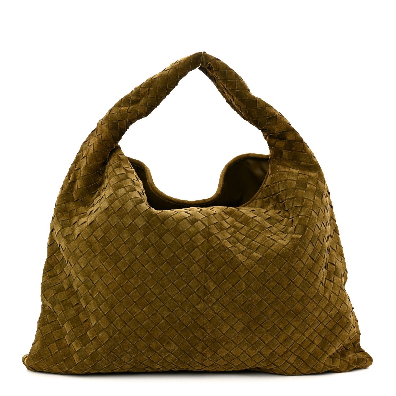 Bottega Veneta Suede Intrecciato Large Hop Mud