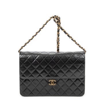 Leather Vintage Push Lock Straight Flap