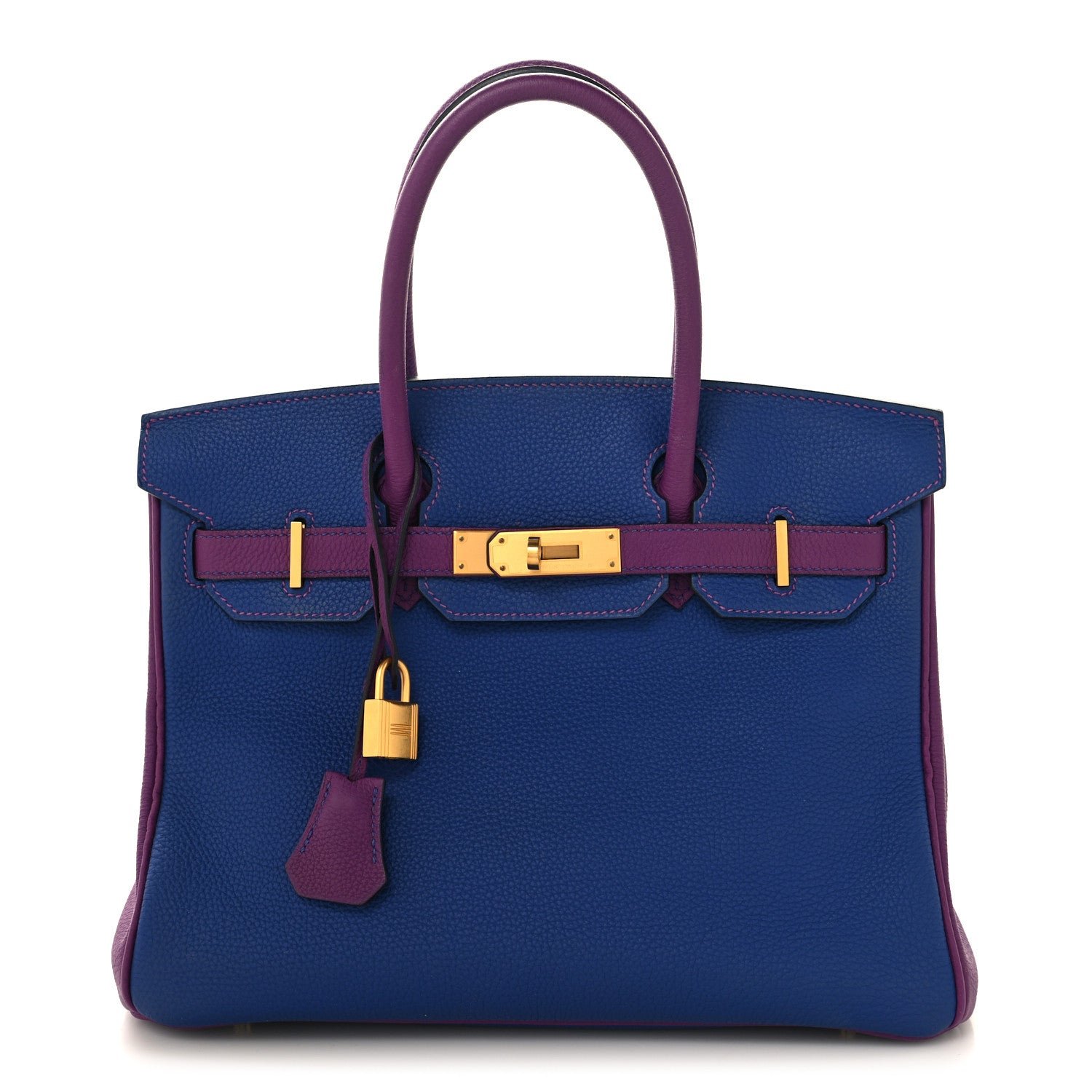 Hermes Togo Horseshoe Birkin 30 Blue Electrique Anemone