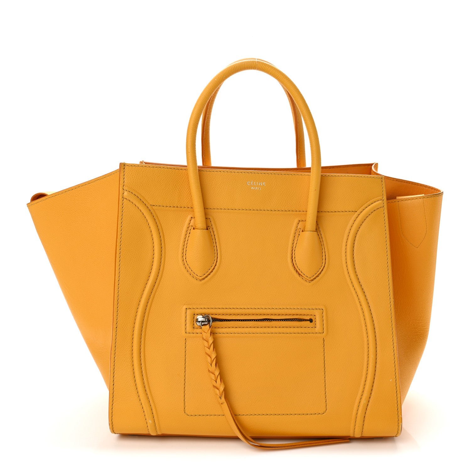 Celine Supple Calfskin Medium Phantom Luggage Yellow