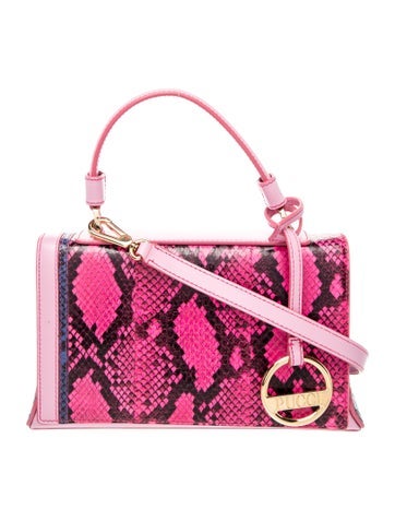 Embossed Leather Top Handle Bag