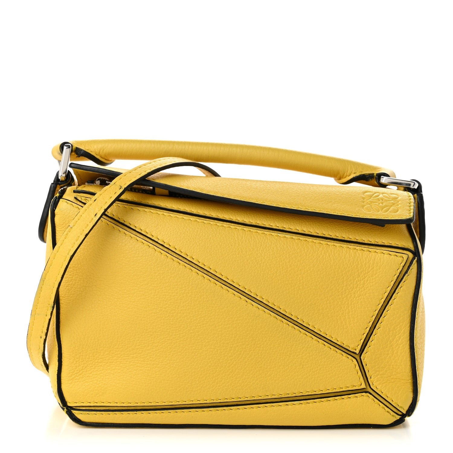 Loewe Calfskin Mini Puzzle Bag Yellow
