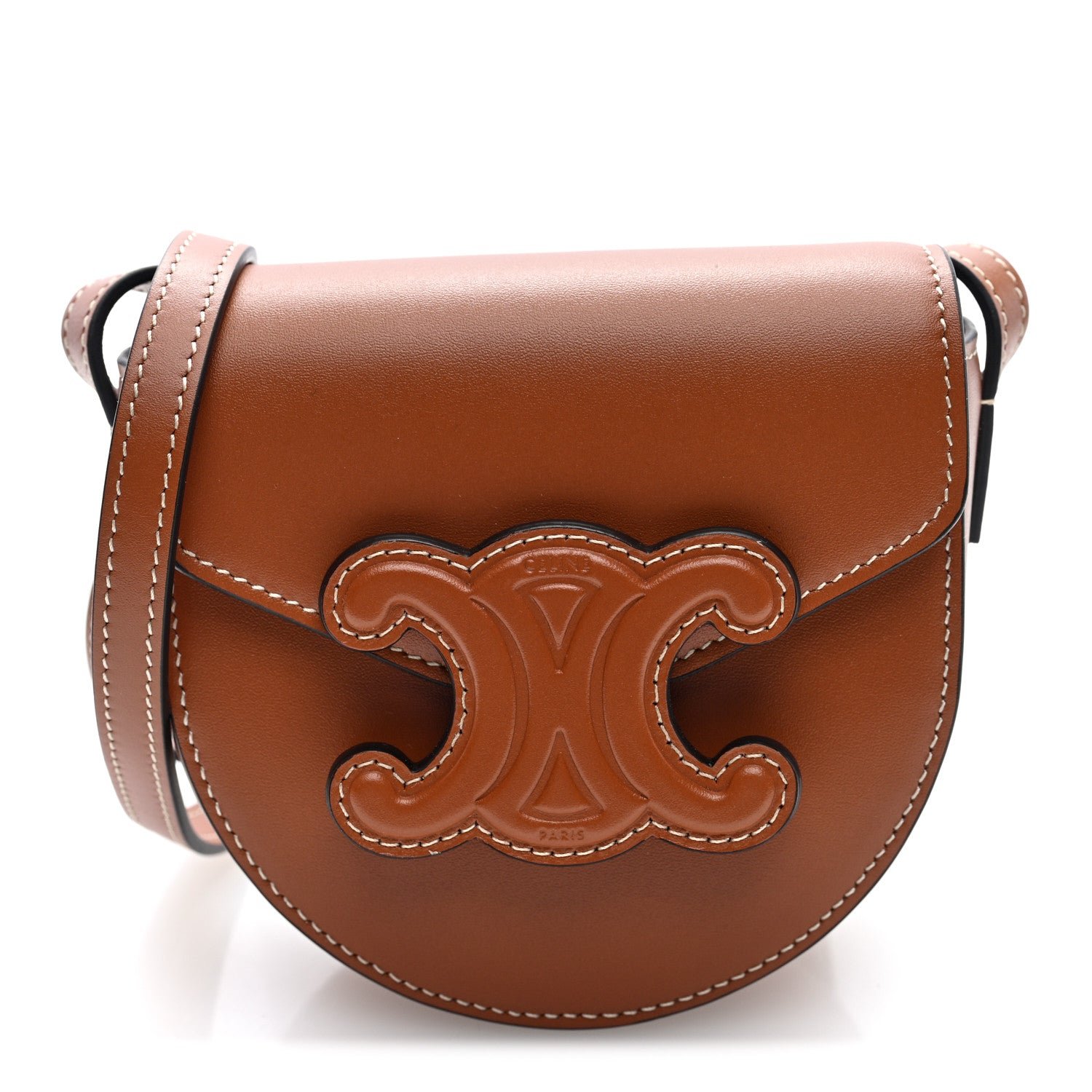 Celine Smooth Calfskin Triomphe Mini Besace Crossbody Tan