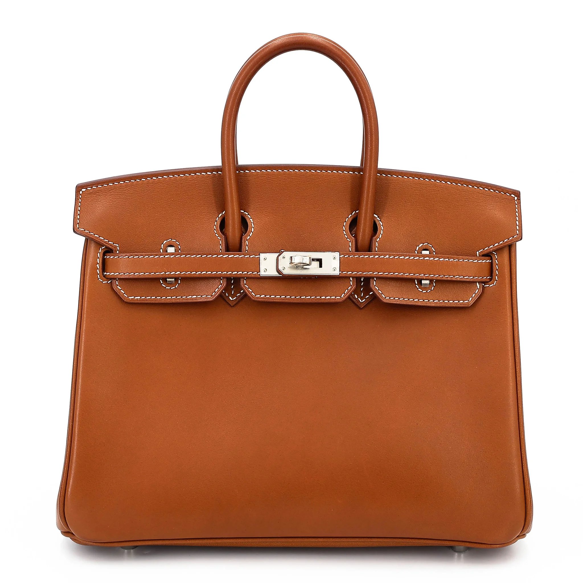 Excellent ( Rank SA ) HERMÈS Birkin 25 Fauve (34) Barenia Palladium hardware U (2022)