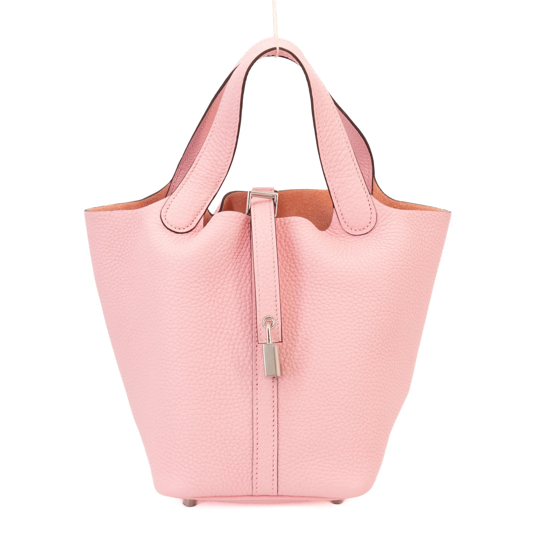 Hermes Unused ( Rank NS ) HERMÈS Picotin Lock PM Rose Sakura (3Q) Clemence Palladium hardware Y (2020)