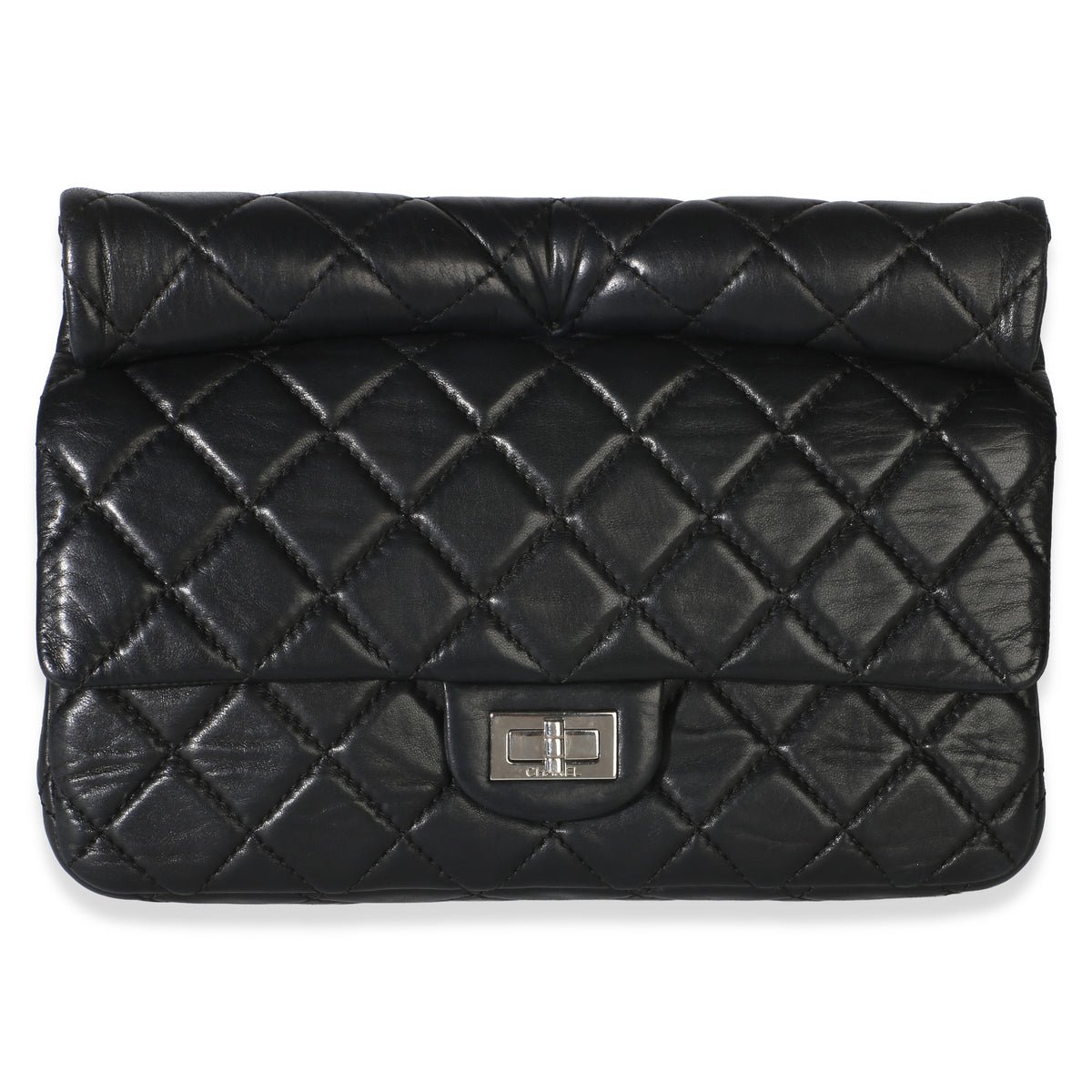 Black Quilted Lambskin Large 2.55 Reissue Roll Clutch