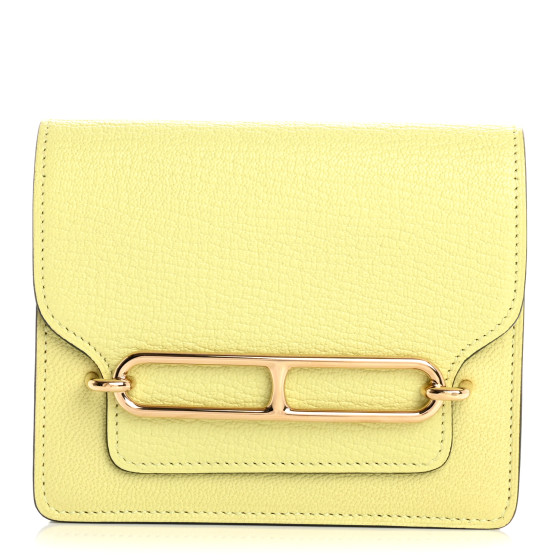 Hermes Chevre Mysore Roulis Slim Wallet Jaune Bourgeon