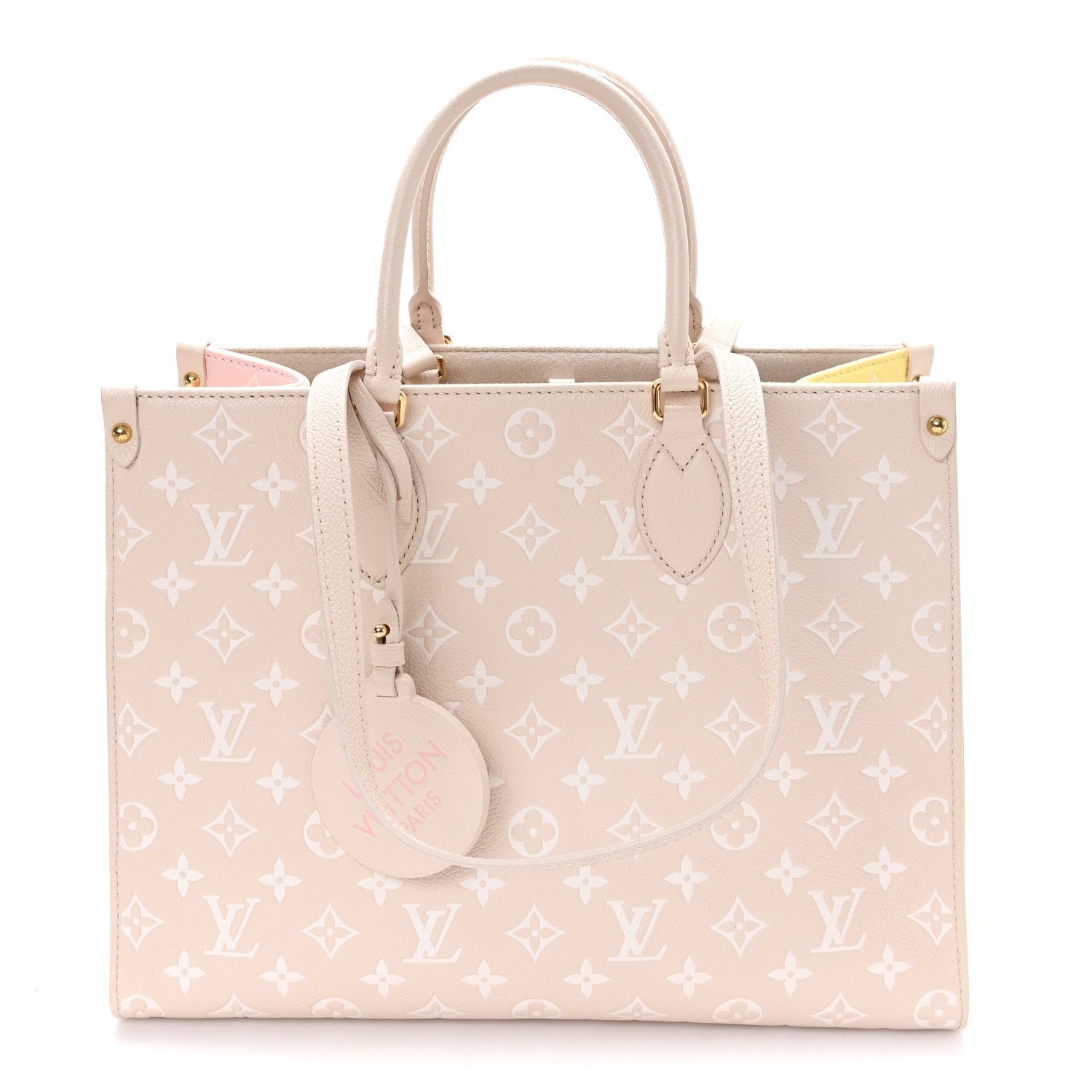Louis Vuitton Empreinte Monogram Spring In The City Onthego MM Beige Pink Yellow