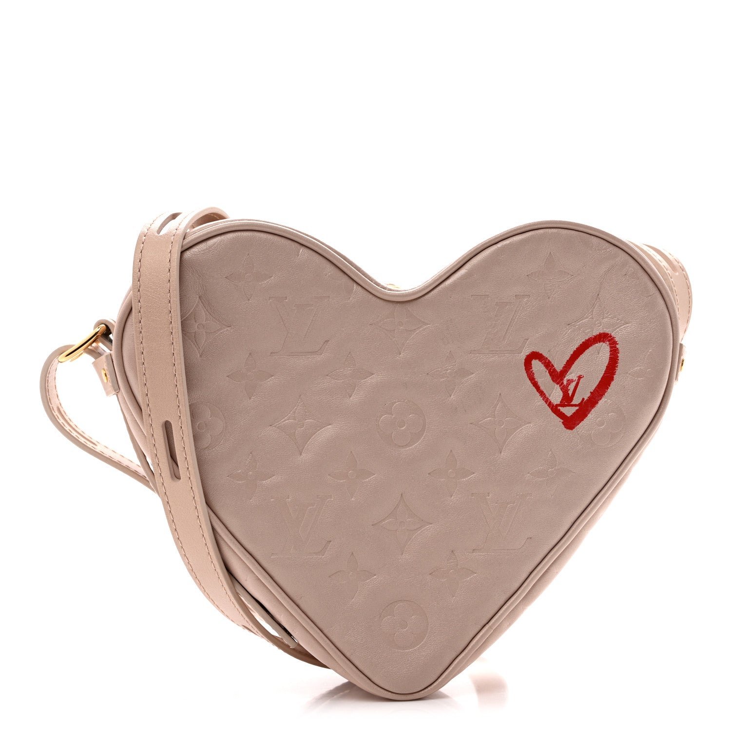 Louis Vuitton Lambskin Embossed Monogram Fall In Love Sac Coeur Light Pink