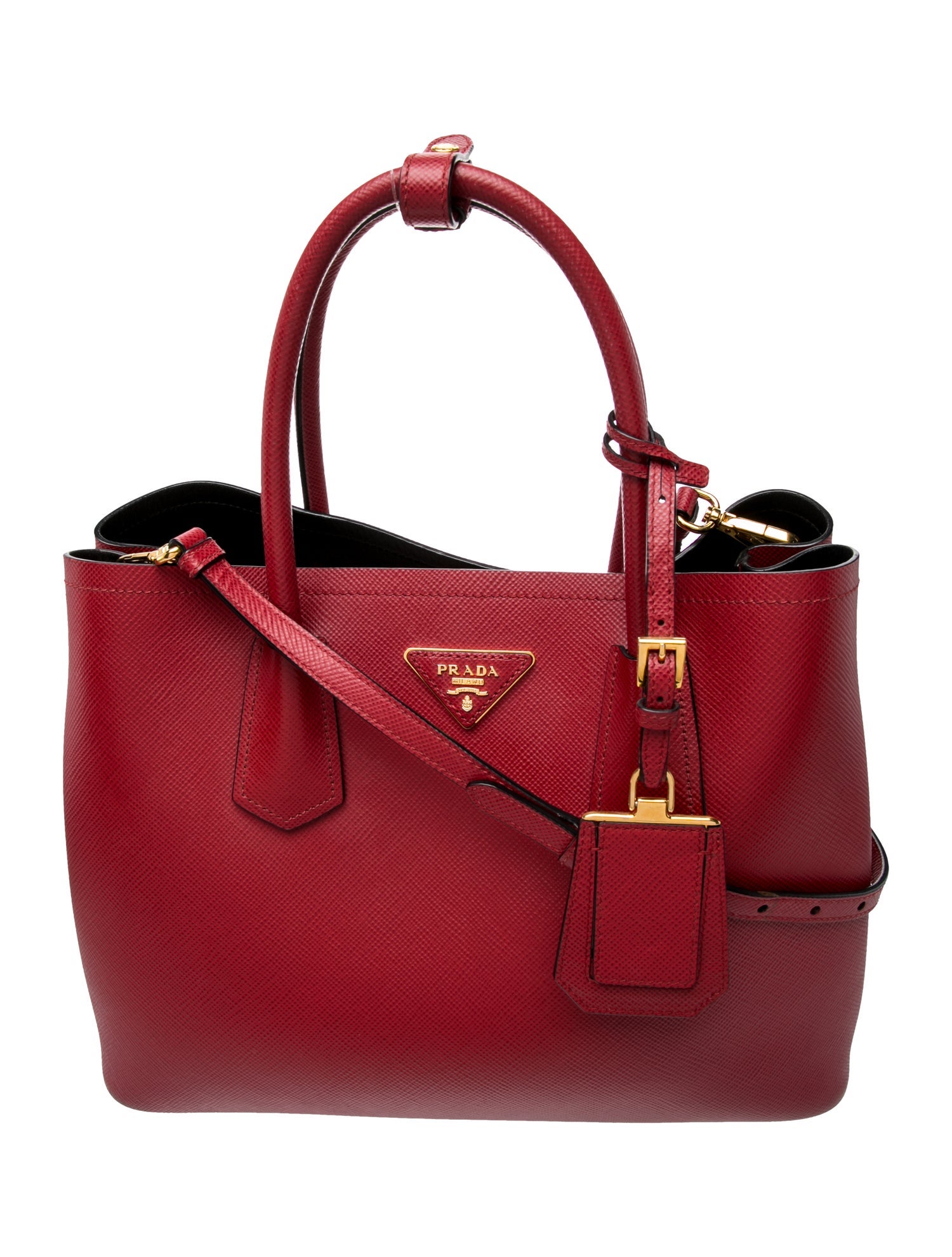 Saffiano Leather Double Bag Medium