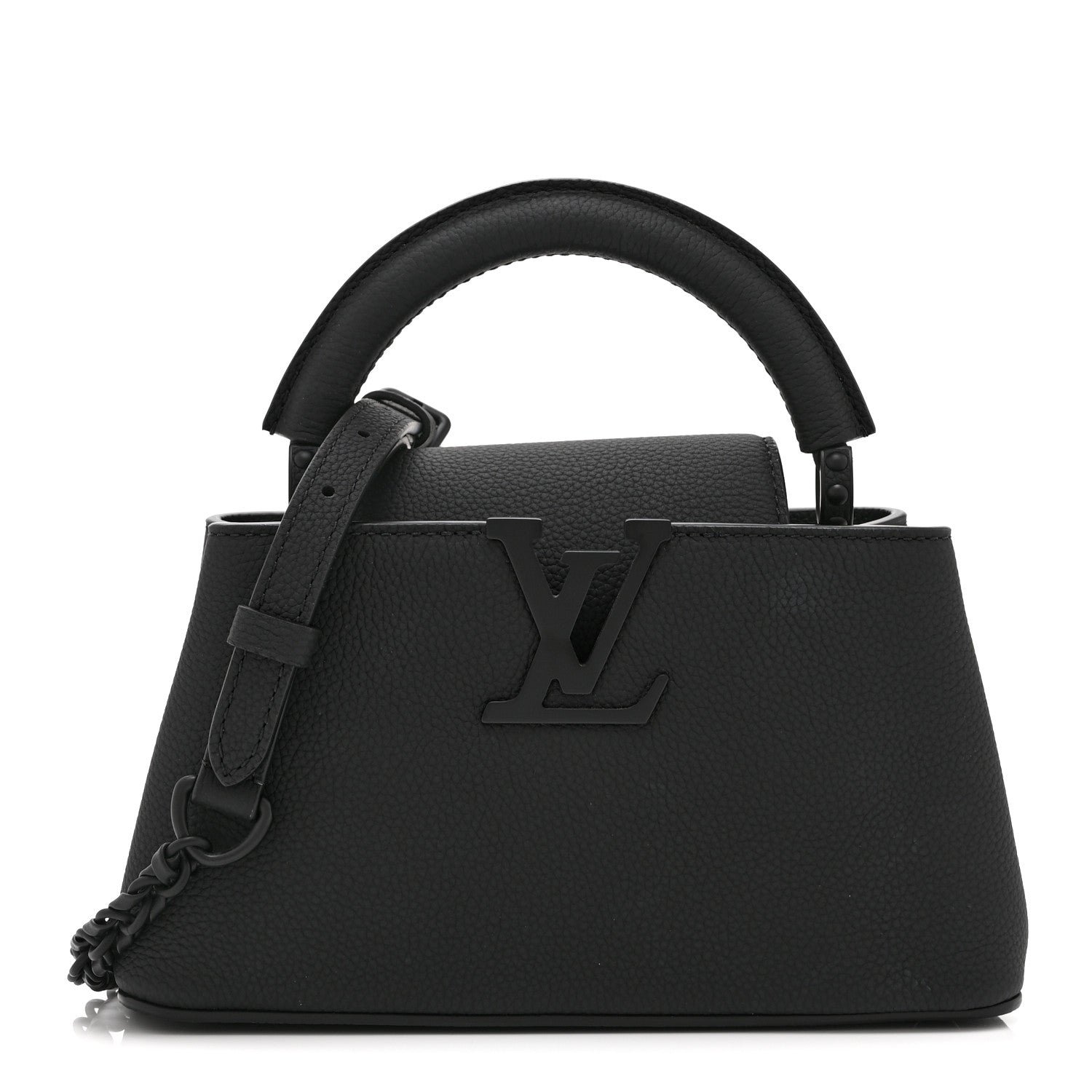 Louis Vuitton Matte Taurillon Capucines East West Mini All Black