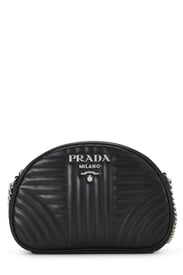 Prada Black Calfskin Diagramme Crossbody