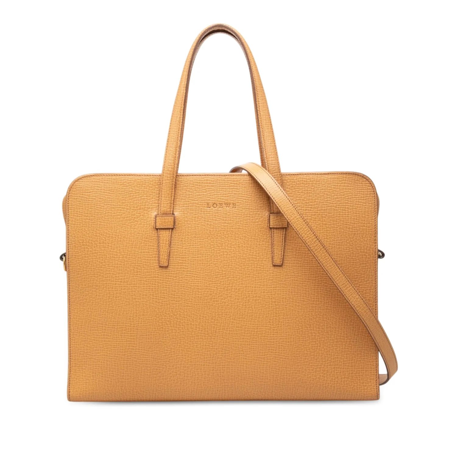 Calf Leather Textured Leather Business Bag
