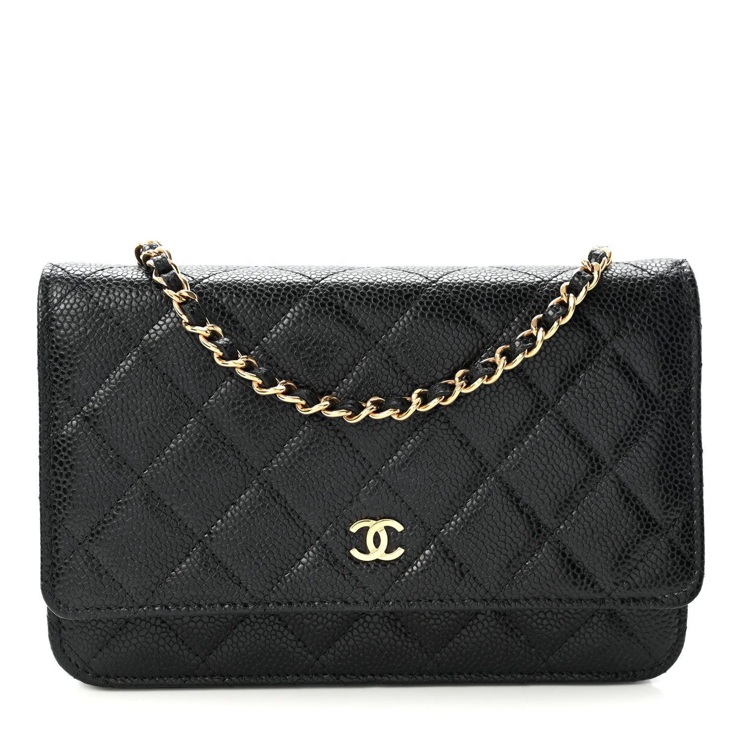 Chanel Caviar Quilted Wallet On Chain WOC Black