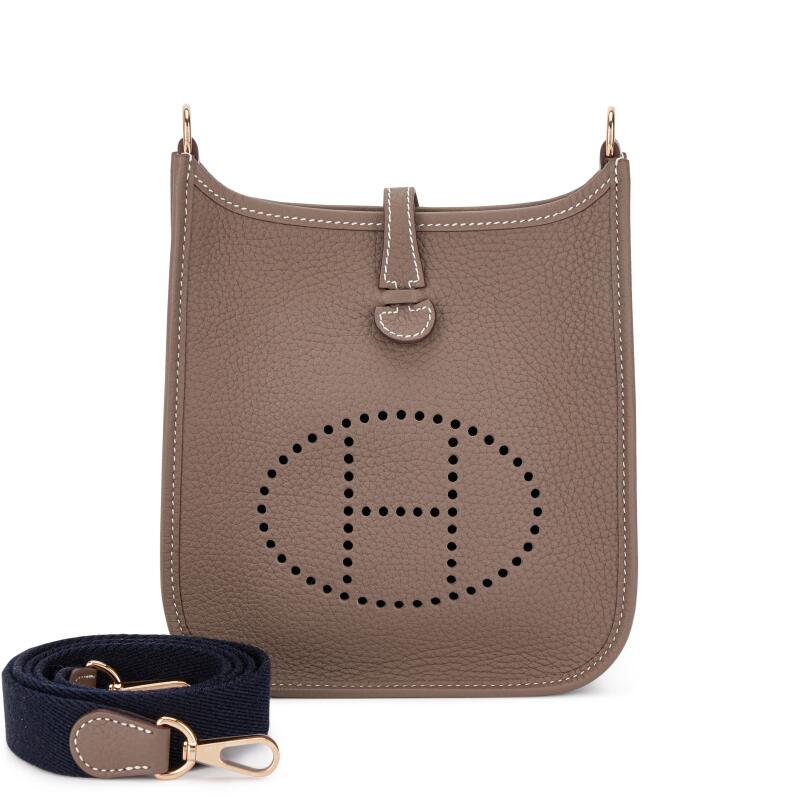 Hermes Etoupe Clemence Mini Evelyne II TPM 16 Gold Hardware, 2025