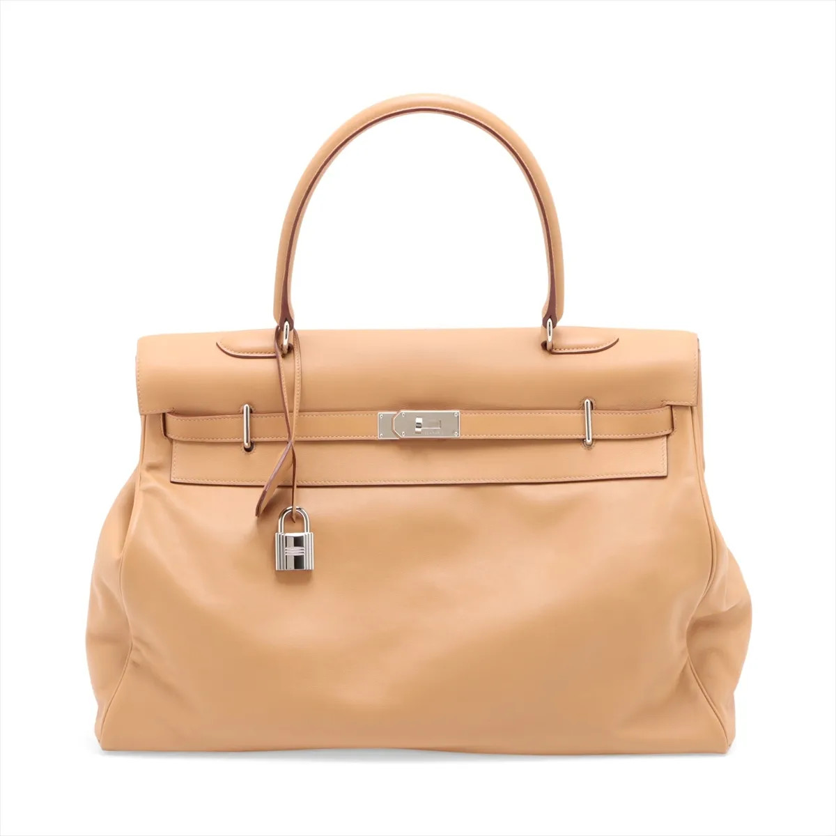 Hermès Kelly relaxing 50 Le Tournay Veau Swift biscuits Silver Metal Fittings
