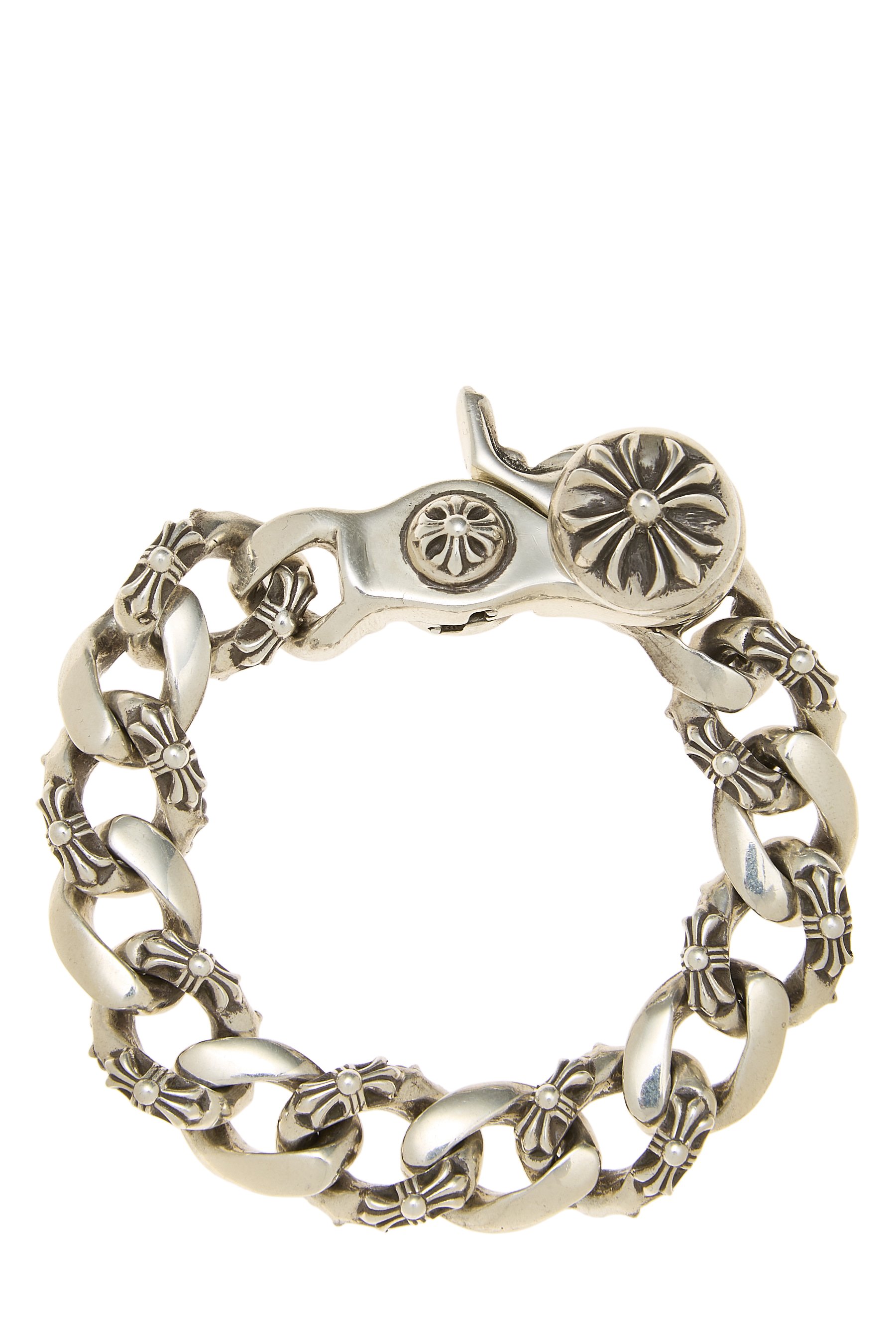 Chrome Hearts Sterling Silver Fancy Link Bracelet