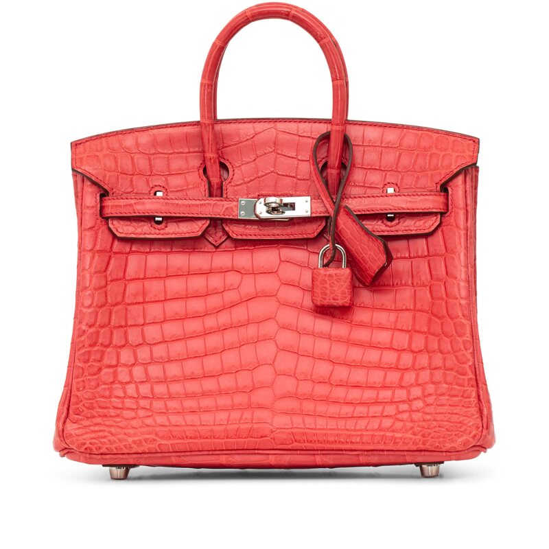 Hermes Bougainvilier Crocodilus Niloticus Matt Birkin 25 Palladium Hardware, 2013