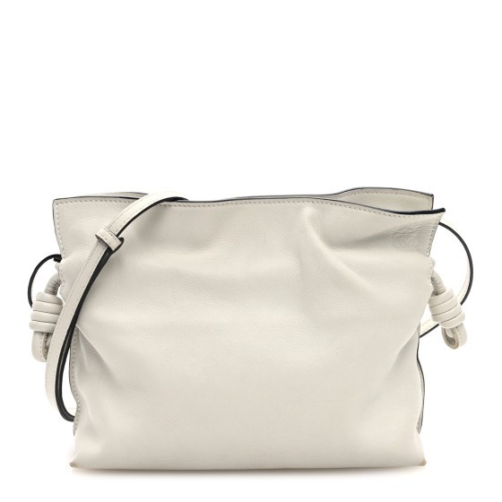 Loewe Calfskin Mini Flamenco Knot Clutch Soft White