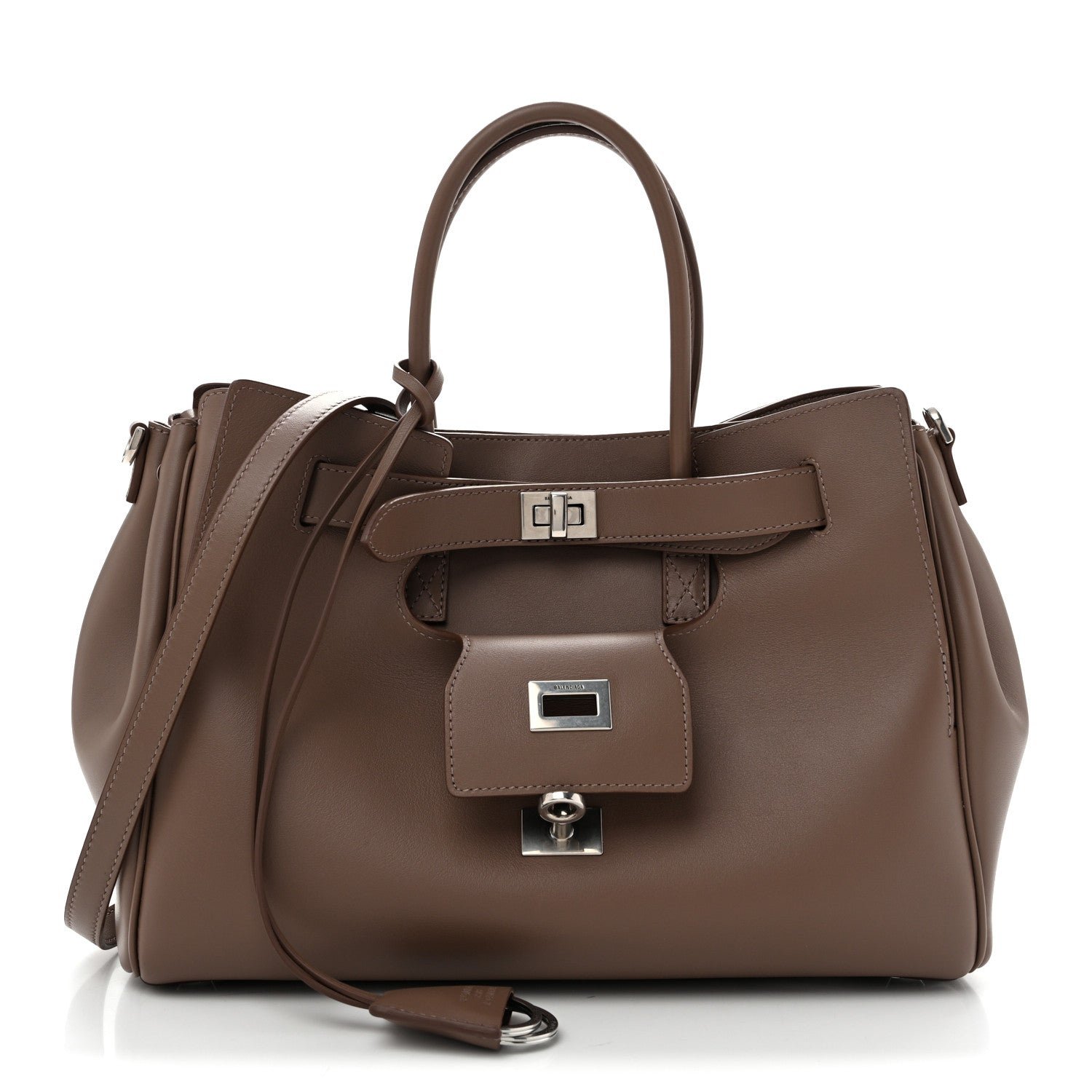 Balenciaga Smooth Calfskin Small Bel Air Carry All Bag Taupe