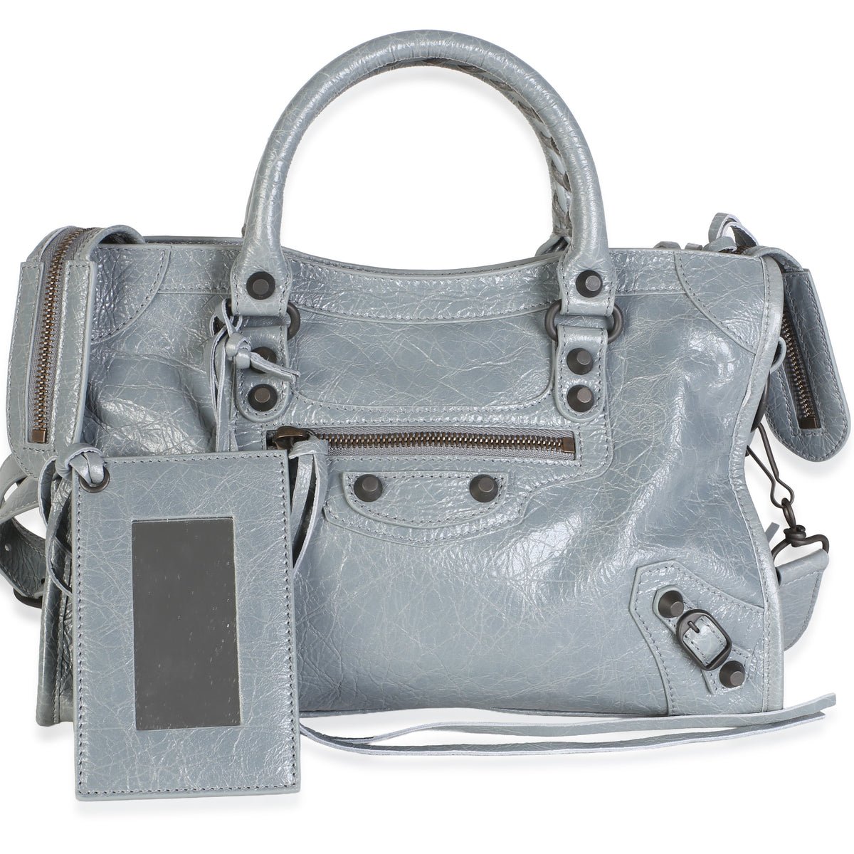 Balenciaga Grey Agneau Arena Silver Hardware Small Le City Bag