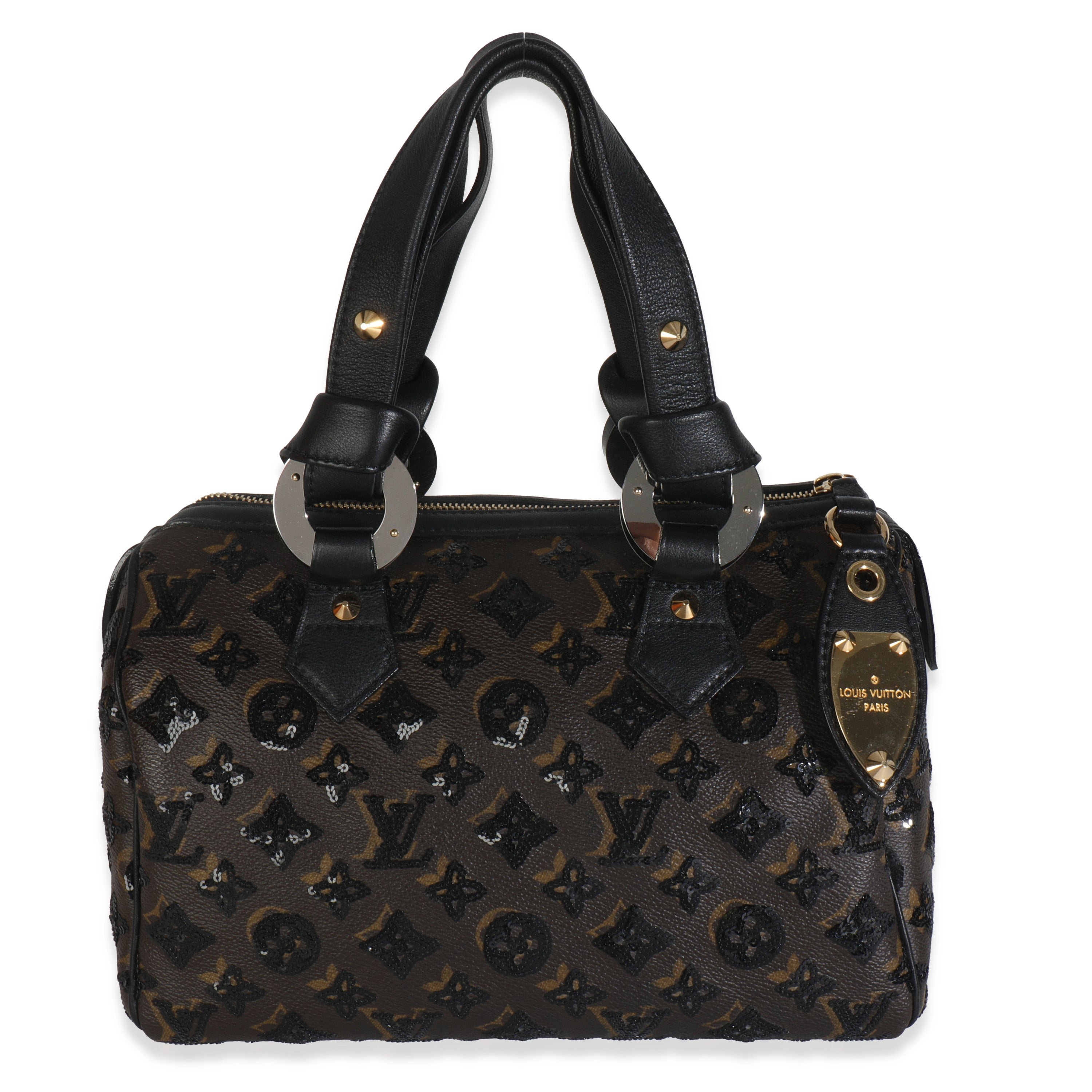 Louis Vuitton Black Sequins Monogram Canvas Eclipse Speedy 28