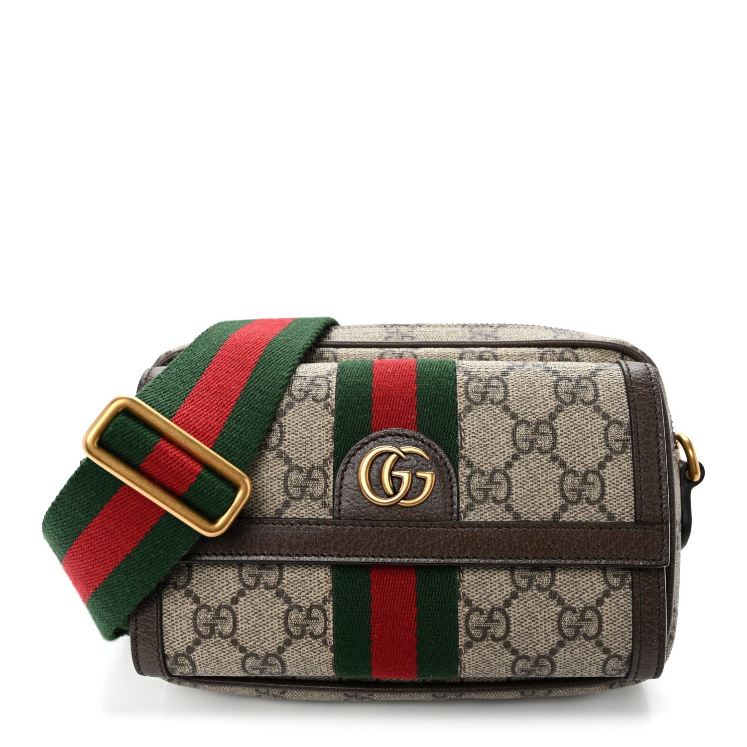 Gucci GG Supreme Monogram Web Mini Ophidia Bag Beige Ebony