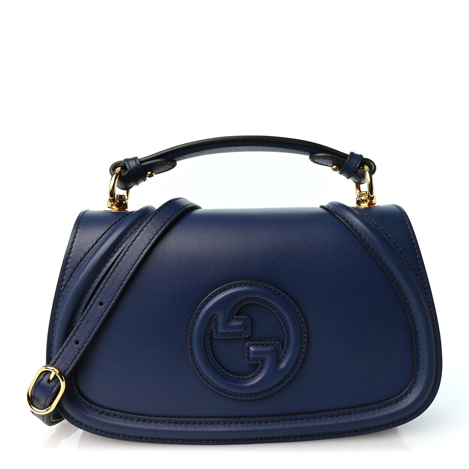 Gucci Roxy Calfskin Medium Blondie Top Handle Bag Blue Agata