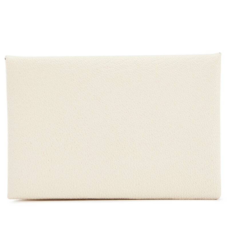Hermes Nata Chèvre Mysore Calvi Card Holder Palladium Hardware, 2022