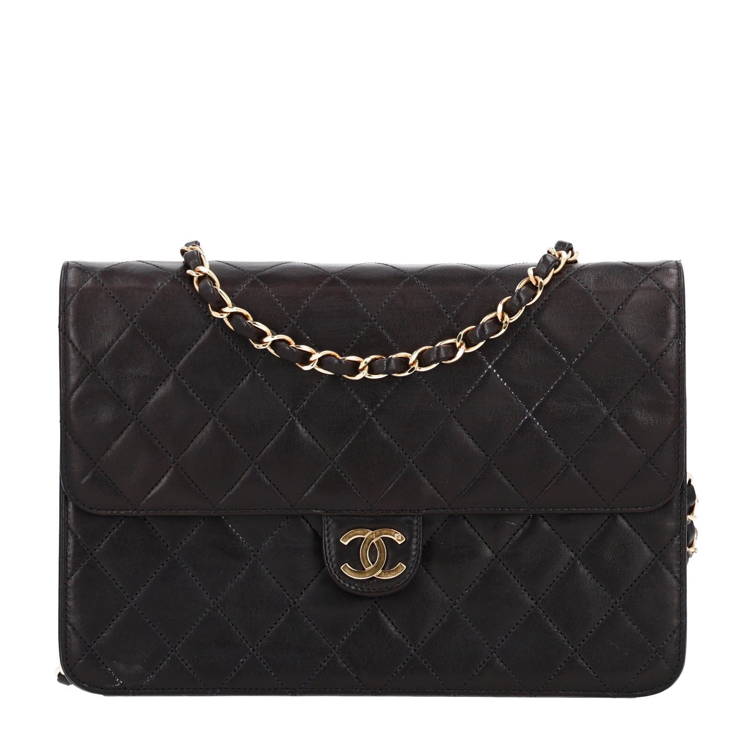 Chanel Lambskin Medium Double Flap Dark Brown