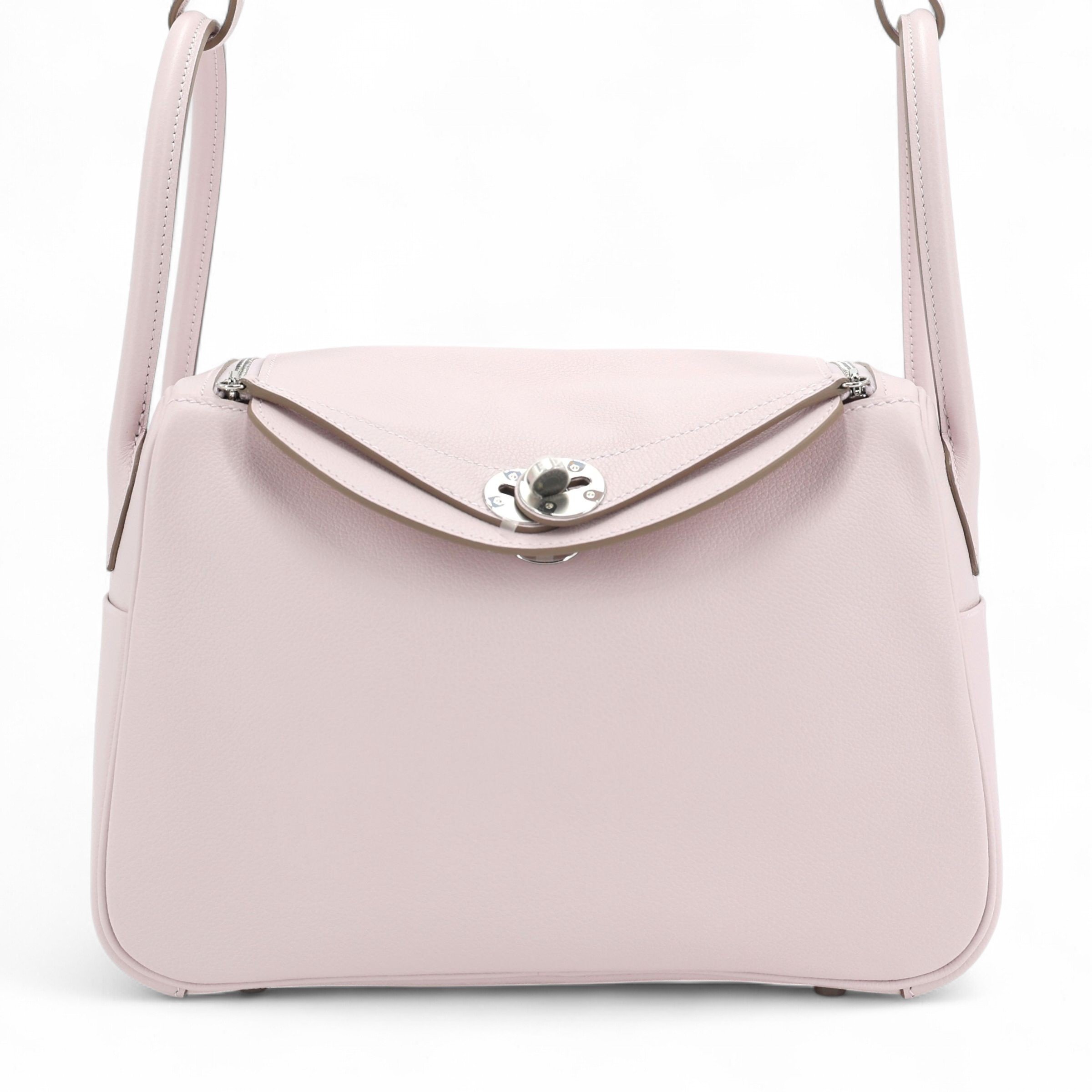 Hermes Unused ( Rank NS ) HERMÈS Lindy 26 Mauve Pale (09) Evercolor Palladium hardware B (2023)