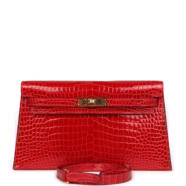 Hermes Hermes Kelly Elan Braise Shiny Porosus Crocodile Gold Hardware