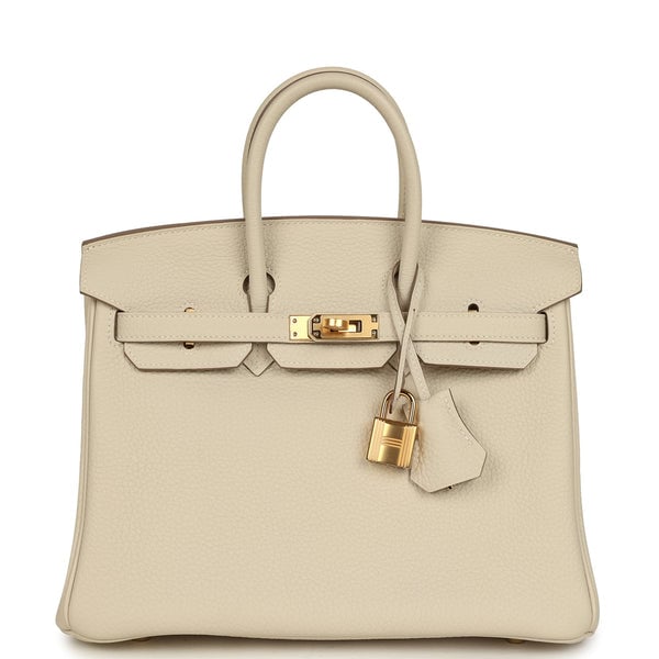 Hermes Birkin 25 Craie Togo Gold Hardware