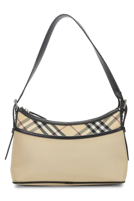 Burberry Beige House Check Nylon Shoulder Bag