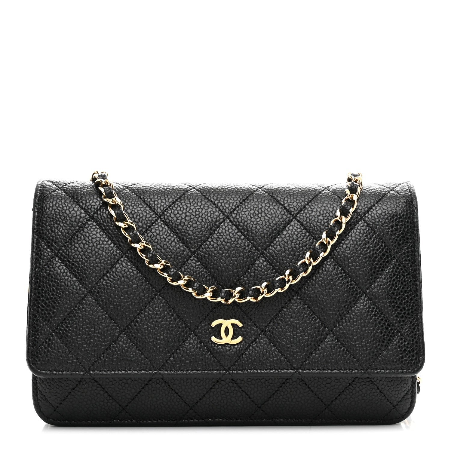 Chanel Caviar Quilted Wallet on Chain WOC Black