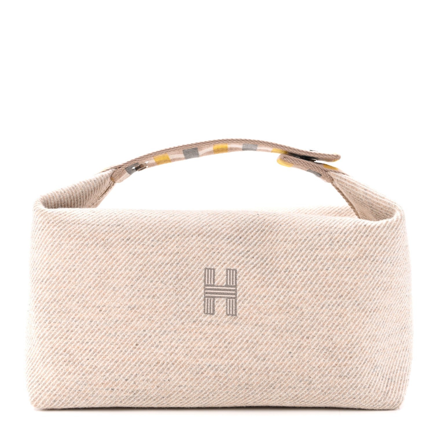 Hermes Wool Large Au Carre Bride-A-Brac Pouch Seigle