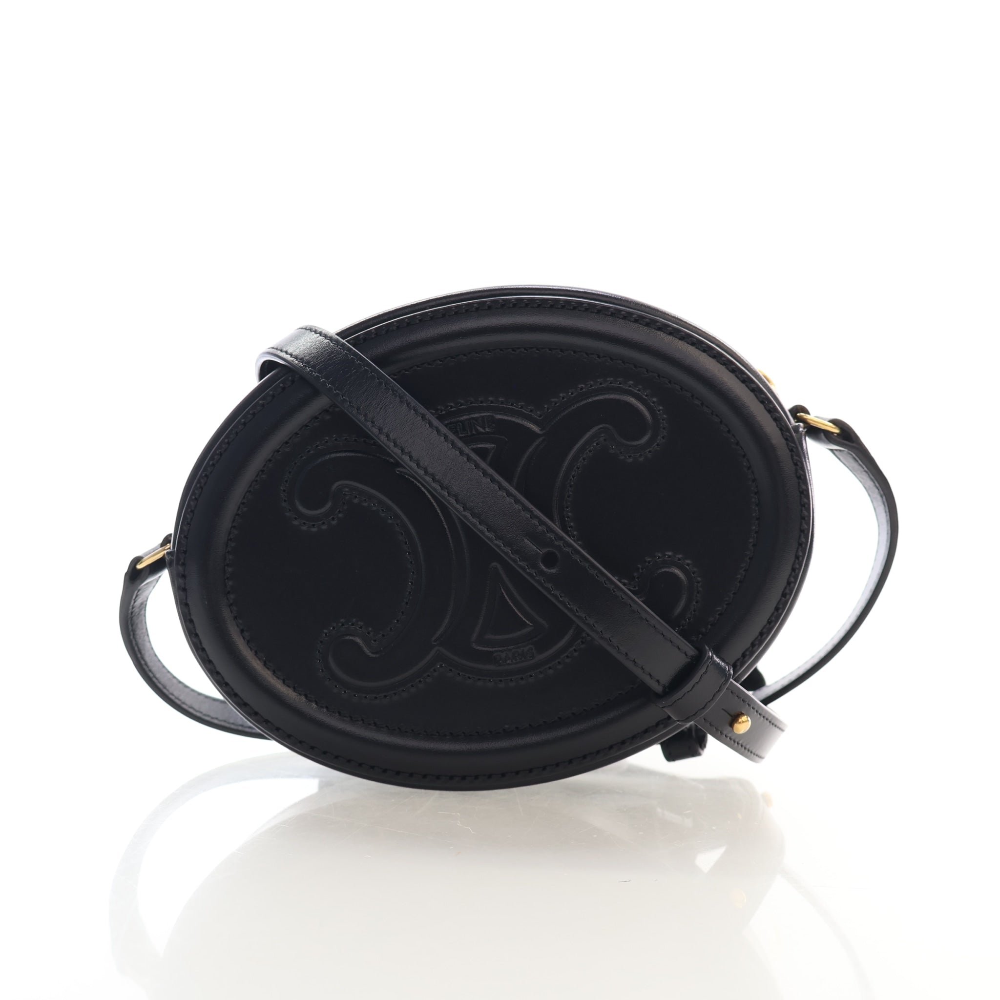 Celine Celine Calfskin Triomphe Oval Cuir Bag