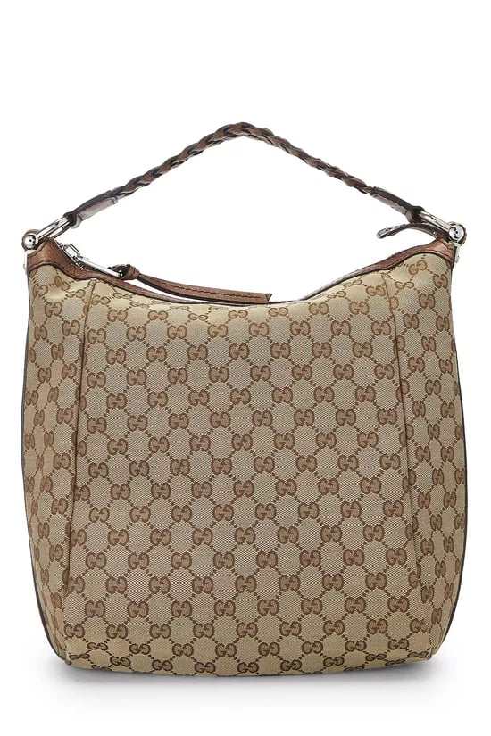Original GG Canvas Bamboo Braided Hobo