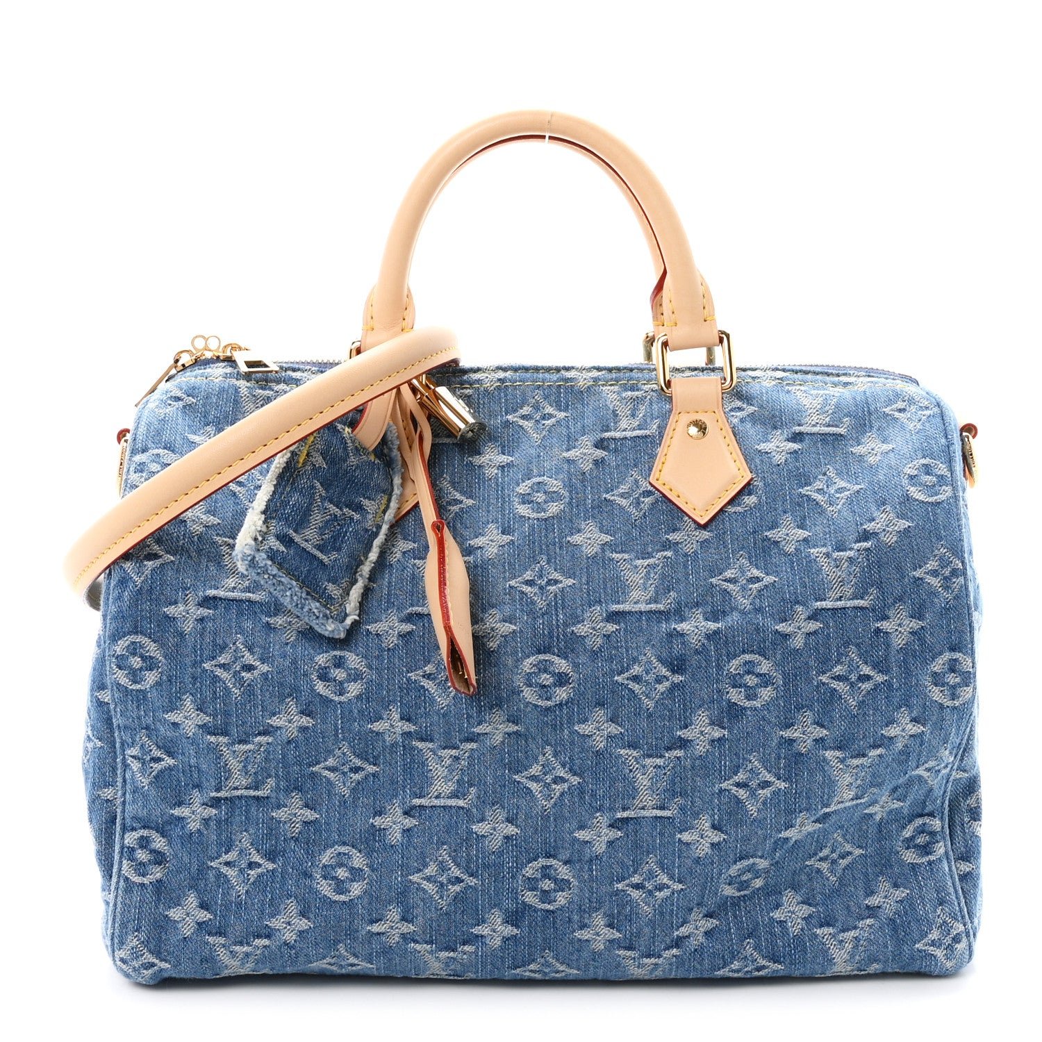 Louis Vuitton Monogram Denim Speedy Soft 30 Blue