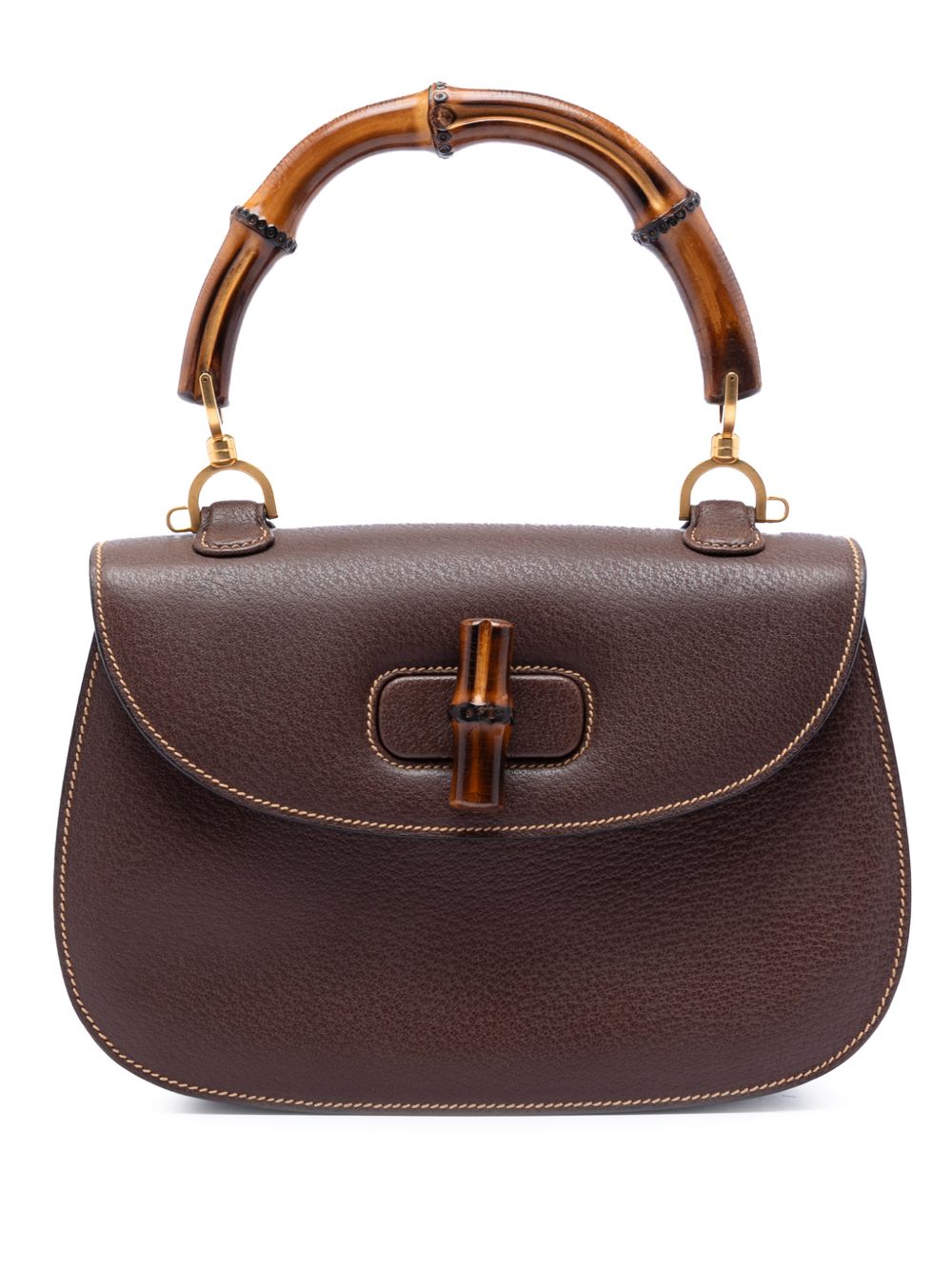 20th Century Medium Calfskin Bamboo Top Handle Bag satchel