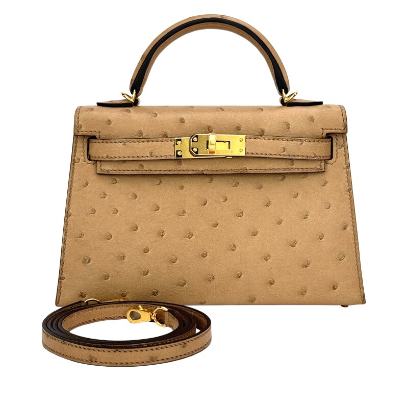 Chai Ostrich Sellier Mini Kelly 20 II Gold Hardware, 2022