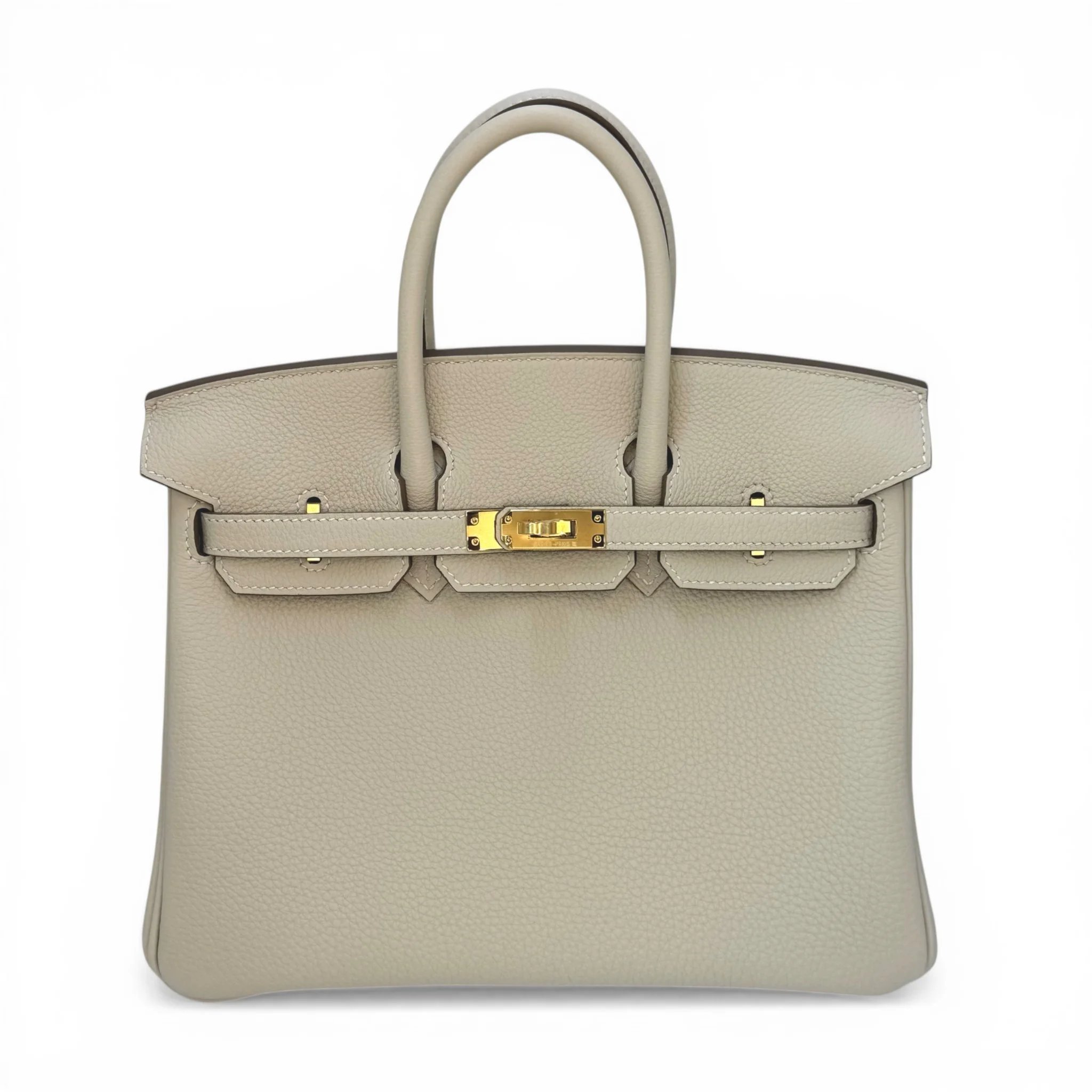 Brand New ( Rank N ) HERMÈS Birkin 25 Craie (10) Togo Gold hardware G (2026)