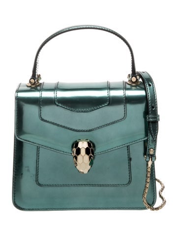 Bvlgari Patent Leather Top Handle Bag