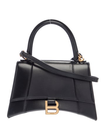Leather Hourglass small top handle bag
