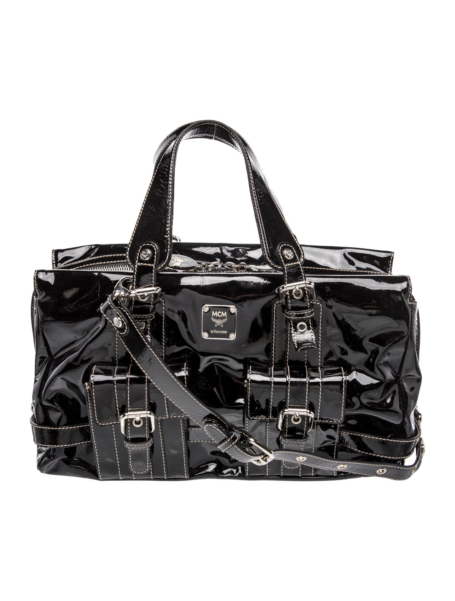 Patent Leather Top Handle Bag